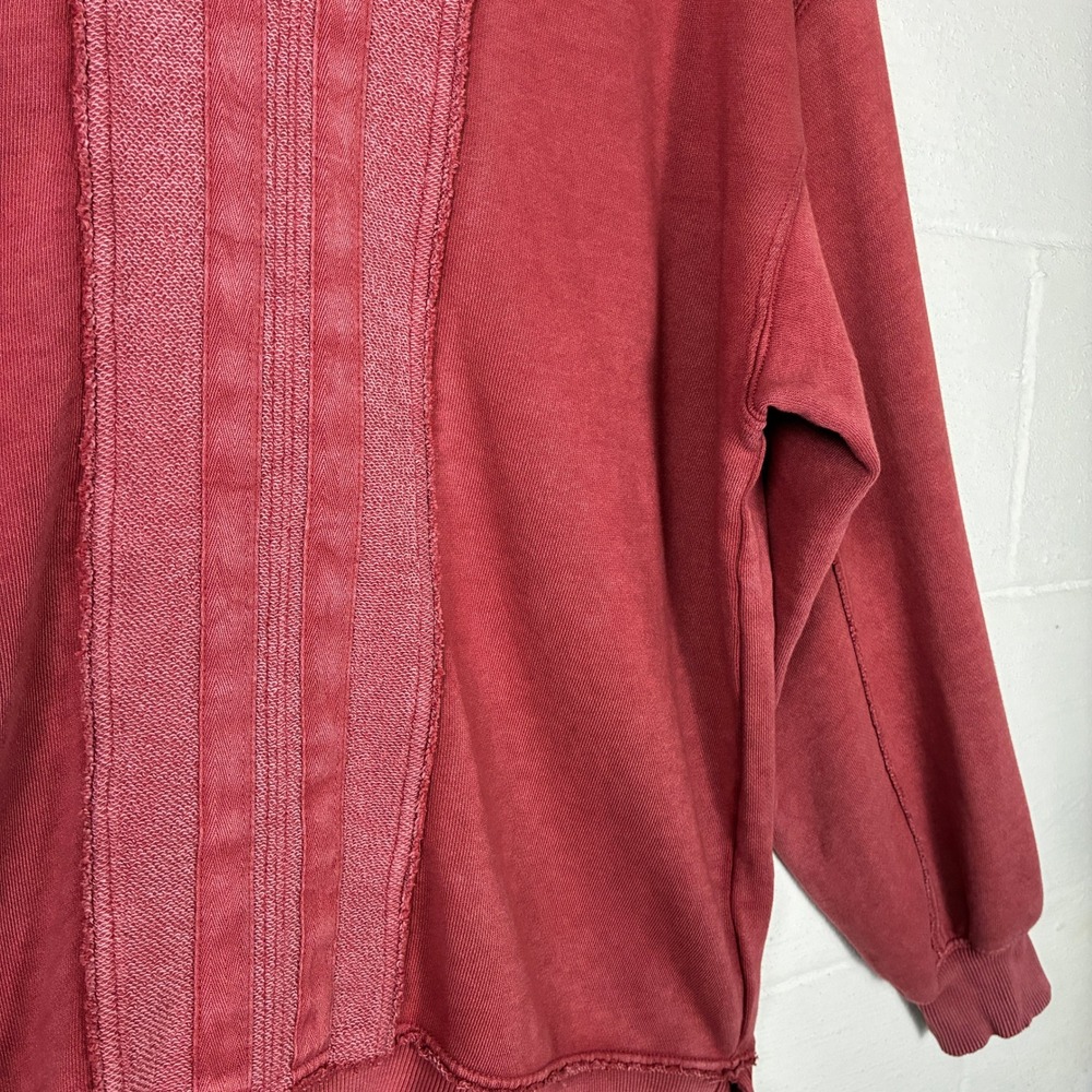 2025 Aerie Starry Skies Open Neck Sweatshirt Size M Red Slouchy Athleisure Cozy - Picture 7 of 16